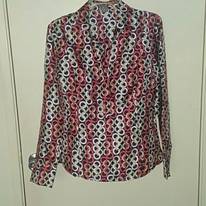 Ann Taylor navy, silk blouse Size 12